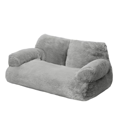 MagiDeal Hundebett-Sofa, weiches, beruhigendes Katzensofa, rutschfest, für alle Jahreszeiten, Moderne Hunde-/Katzencouch, waschbares Katzenbett für Katzen, Gray S von MagiDeal