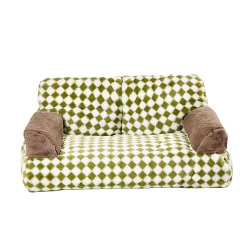 MagiDeal Hundebett-Sofa, weiches, beruhigendes Katzensofa, rutschfest, für alle Jahreszeiten, Moderne Hunde-/Katzencouch, waschbares Katzenbett für Katzen, Green M von MagiDeal