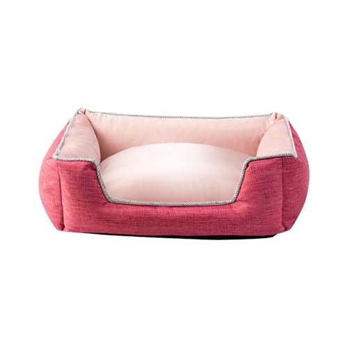 MagiDeal Hundebett Welpensofa Abnehmbarer Bezug Doggy Soft Puppy Bequemes Haustierhaus Katzenbett für Cattery Wohnzimmer Zuhause Schlafzimmer Zwinger, L Rot von MagiDeal