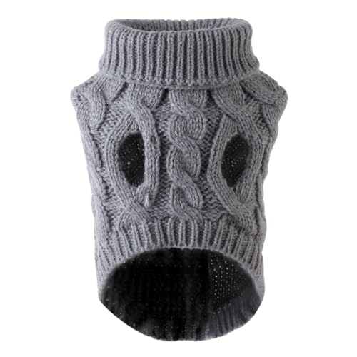 MagiDeal Hundepullover, gestrickter Hundepullover, Hunde-Winterkleidung, Kostüm, gestrickt, Haustier-Welpen-Kleidung, Haustier-Pullover für Spaziergänge im, Grau L von MagiDeal