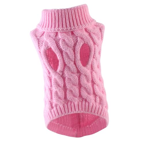 MagiDeal Hundepullover, gestrickter Hundepullover, Hunde-Winterkleidung, Kostüm, gestrickt, Haustier-Welpen-Kleidung, Haustier-Pullover für Spaziergänge im, Rosa L von MagiDeal