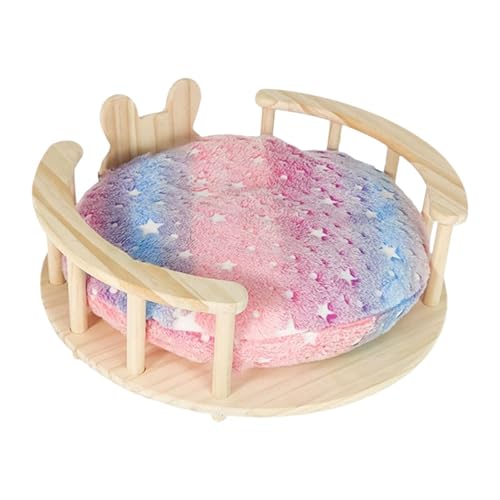 MagiDeal Kaninchenbett Bunny Playhouse Hideaway Hängematte Nest mit Kissen kleine Tiere Schlafraum für Welpen Mäuse Rattenhasen Kätzchen, Runden von MagiDeal