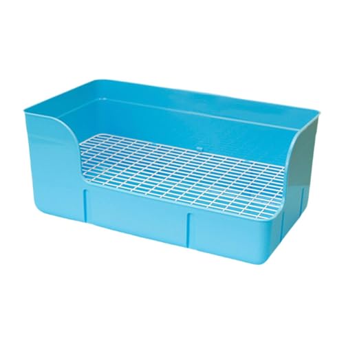 MagiDeal Kaninchenstrauder Pfanne Töpfchen Pee Pan Tablett Ecke Toilettenkasten Haustier Toilette für Katzen kleine Tiere Kaninchen Ratten Käfigzubehör, Blau von MagiDeal