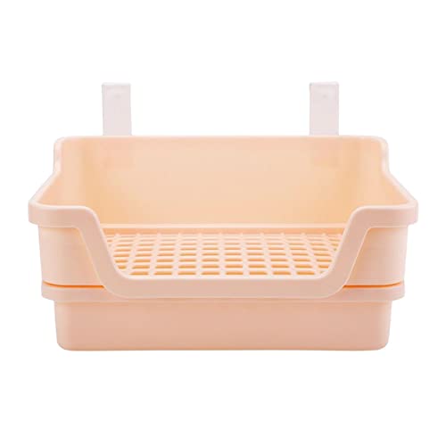 MagiDeal Kaninchentoilette Töpfchentrainer Pet Pan Cage Mount Hamster Indoor Eckstreu für Chinchillas Andere Tiere Leicht zu reinigen, Beige von MagiDeal