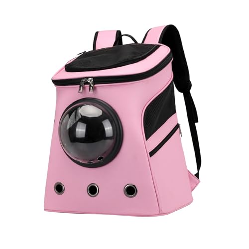 MagiDeal Katzen-Rucksack, Reisetasche, leicht, Kleiner Hunderucksack, Haustier-Reisetrage für Reisen, Wandern, Trekking, Spazierengehen im Freien, ROSA von MagiDeal