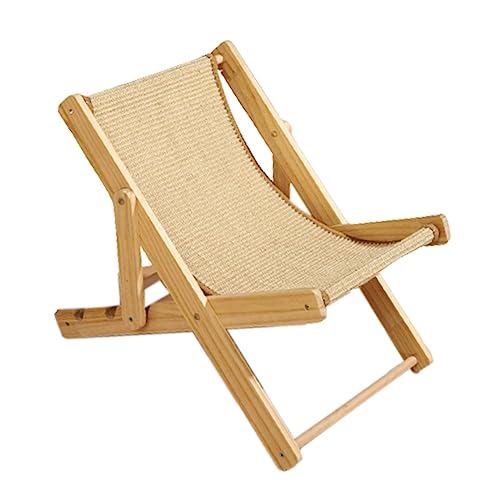 MagiDeal Katzenbett Hängematte Katzenstuhl Balkon, Cat Lounge Chair, Katzen-Hochbett Haustierbett Outdoor Katzenliege Verstellbar, Haustierbett für Kleine Hunde Katze Kaninchen, Beigefarbenes Sisal von MagiDeal