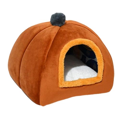 MagiDeal Katzenbett für Katzen im Innenbereich, Hundebetten, Snooze Soft Kennel, selbstwärmendes Katzenzelt, Höhle, halbgeschlossenes Katzennest für Kätzchen, Braun S von MagiDeal