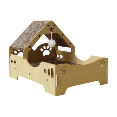 MagiDeal Katzenhaus aus Karton, Katzen-Wohnkultur, Spielzeug, Mehrzweck, groß, zum Krallenschleifen, Ausruhen und Spielen, Kratzbrett, Loungebett von MagiDeal