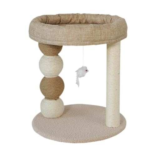 MagiDeal Katzenkratzbaum für kleine Katzen, Kleiner Katzenbaum, Sitzstange, Katzenmöbel, Kratzbaum für Kätzchen, Katzenkratzbaum aus Sisal, Braun von MagiDeal