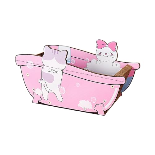 MagiDeal Katzenkratzer Lounge Boat Katzenkratzmatte aus Pappe, Katzencouch-Schleifkralle, verhindert Möbelschäden, Katzenkratzunterlage, ROSA von MagiDeal