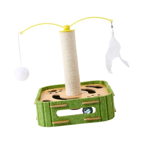 MagiDeal Katzenkratzpostkratzer Interaktiver Stall mit Ball Kletterturm zum Spielen von Haustieren liefert Unterhaltung Indoor Kätzchen, Quadrat von MagiDeal