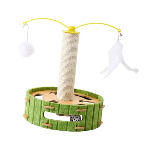 MagiDeal Katzenkratzpostkratzer Interaktiver Stall mit Ball Kletterturm zum Spielen von Haustieren liefert Unterhaltung Indoor Kätzchen, Runden von MagiDeal