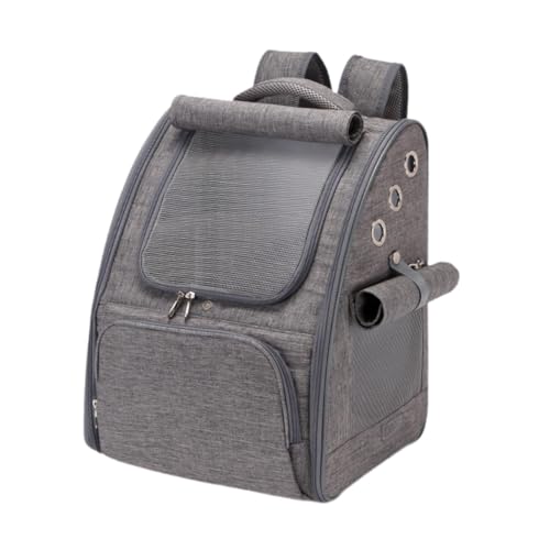 MagiDeal Katzenrucksack, Haustier-Tragerucksack, stilvoll, atmungsaktiv, tragbar, praktisch, zum Ausgehen, Katzen-Rucksacktasche zum Wandern im Freien, GRAU von MagiDeal