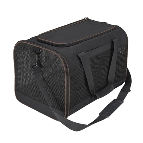 MagiDeal Katzentragetasche, Haustier-Reisetasche, Umhängetasche, Hundetragetasche, Handtasche, Haustiertragetasche für kleine, mittelgroße Hunde, Katzen, Schwarz von MagiDeal