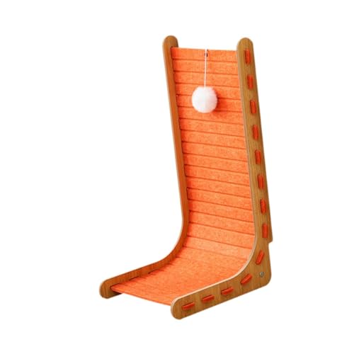 MagiDeal Kratzbaum für Katzen, Pappunterlage, Spielspielzeug, Holz-Lounge-Bett, L, Kratzbaum präsentiert, Kratzschale, interaktives Spielzeug, Kratzmatte, Orange von MagiDeal