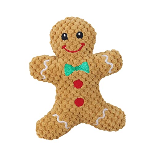 MagiDeal Niedliches quietschendes, quietschendes Spielen, langlebiges Spielzeug mit weichen Zähnen, Katzen, Hunde, interaktive Geschenke für, Gingerbread Man von MagiDeal