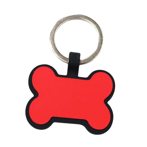 MagiDeal PET ID Tag Blank Hundetag, Tiere Name Telefonnummer ID, Zauber für Hunde Katzen, knochenförmige Identifikationskarte, Rot von MagiDeal