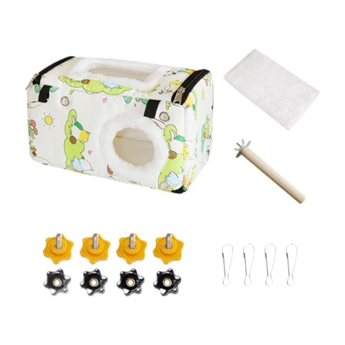 MagiDeal Papageienhänge Hängematte Schlafbett mit Accessoires Warmer Käfig Accessoire Vogelkäfig Nest Vogel Warmes Haus für Cockatoos Wellenstoffen, L von MagiDeal