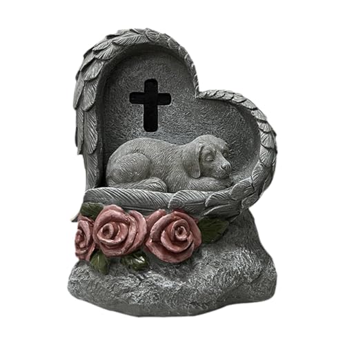 MagiDeal Pet Memorial Grabstein Statue Pet Grabstein Statue wasserdichtes Harz Verlust von Haustier Sympathie Geschenke außerhalb des Hofes Pet Grab Marker, Hund von MagiDeal