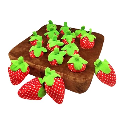 MagiDeal Plüschspielzeug für Hunde mit Erdbeere, zum Herausziehen, Erdbeere, kreative Geschenke, Hunde-Puzzle-Spielzeug, Erdbeerernte für kleine, mittelgroße, l von MagiDeal