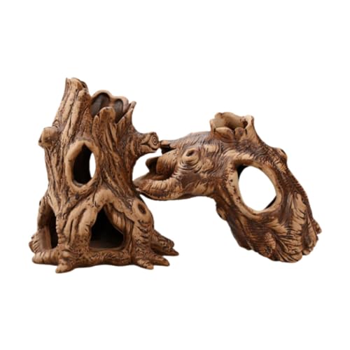 MagiDeal Simulation Driftwood Aquarium Dekor, Kofferstumpf -Skulptur, kreativer -Reptiliendekor, Terrariumverzier für Bürogarten, Dunkelbraun von MagiDeal