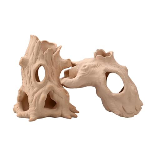 MagiDeal Simulation Driftwood Aquarium Dekor, Kofferstumpf -Skulptur, kreativer -Reptiliendekor, Terrariumverzier für Bürogarten, Hellbraun von MagiDeal