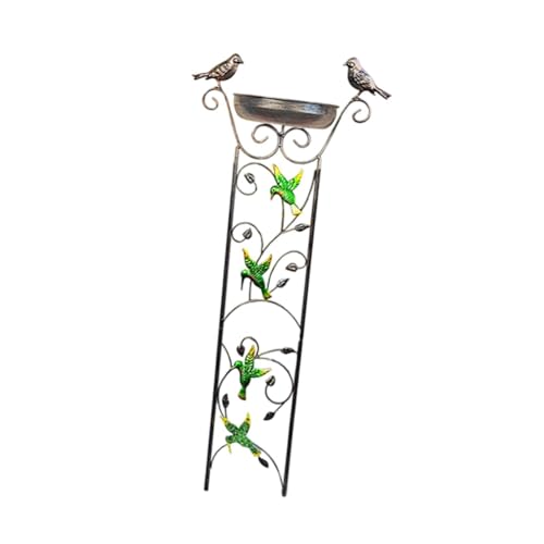 MagiDeal Trellis Vogelbad für Outdoor für Kletterpflanzen, dekorative, robuste Vogelbadschalen -Hofdekoration für Gartenblumenbett, Kolibri von MagiDeal