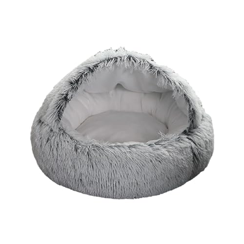 MagiDeal Warmes Hundebett, rund, warme Katzenbetten mit Kapuze, weich, halbgeschlossen, für Herbst und Winter, Katzennest, Kätzchen, warmes Katzenhaus für, von MagiDeal