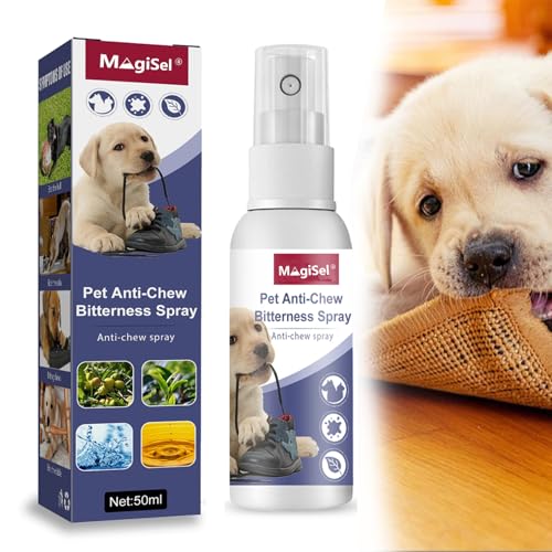 Anti Kau Spray für Hunde, Anti Kau Spray, Fernhalten von Möbel, No Chew Spray für Hunde, Kaustopp für Haustieren, Effektives Hundeabwehrspray Anti Knabber, Gegen unerwünschtes Kauen & Lecken, 50ml von MagiSel