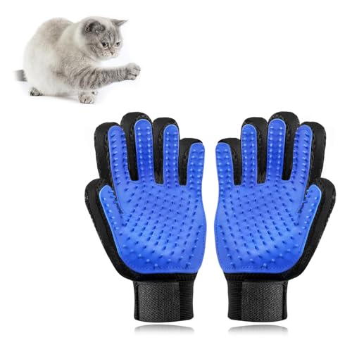 Fellpflege Handschuh, Hundepflegebürstenhandschuh, Haustier Handschuh Katzenbürste handschuh, Katzen Enthaarungs Massagehandschuh, Katzenhandschuh Bürste Silikon, für Deshedding, Baden und Massieren von MagiSel