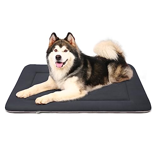 Magic Dog Extra großes Hundebett, weiche Hundebox-Unterlage, Jumbo, 122 cm, maschinenwaschbar, Haustierbett, Zwingerunterlage mit rutschfester Unterseite, Dunkelgrau von Magic Dog