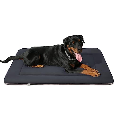 Magic Dog Großes Hundebett, weiche Hundekistenunterlage, Hundematte, 106,7 cm, maschinenwaschbar, Haustierbett, Zwingerunterlage mit rutschfester Unterseite, Dunkelgrau von Magic Dog