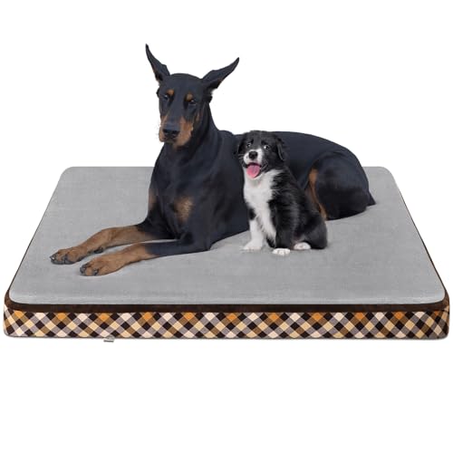 Magic Dog Orthopädische Hundebetten für extra große Hunde – Superweiches 2-lagiges Haustierbett aus hochdichtem Schaumstoff, keine Installation, Jumbo-Hundebett, rutschfeste Unterseite, Hundematratze von Magic Dog