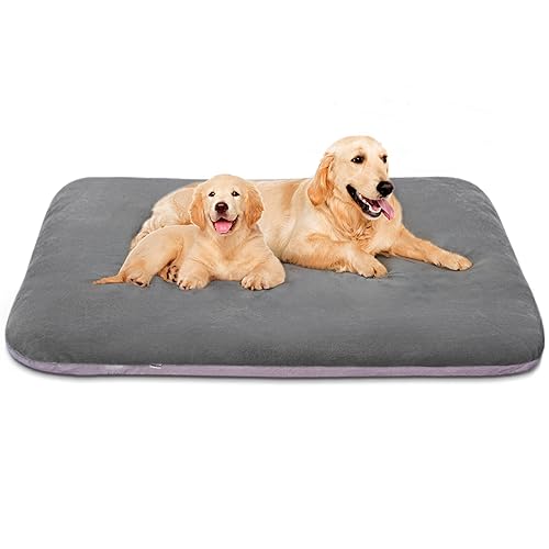 Magic Dog Orthopädisches Hundebett, sehr weich, extra groß, 129 cm, Jumbo-Größe, waschbar, rutschfest, mit abnehmbarem Bezug, Hellgrau XL von Magic Dog