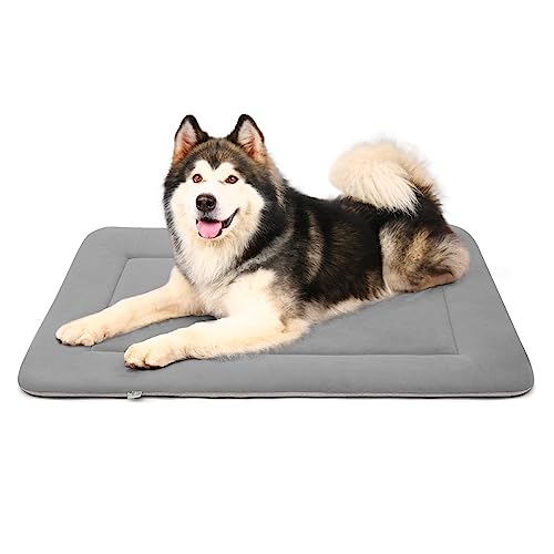 Magic Dog Weiche, extra große Hundebett-Kisten-Pad-Matte, Jumbo, 122 cm, maschinenwaschbar, Haustierbett mit rutschfester Unterseite, Hellgrau, XL (nicht kaufest) von Magic Dog