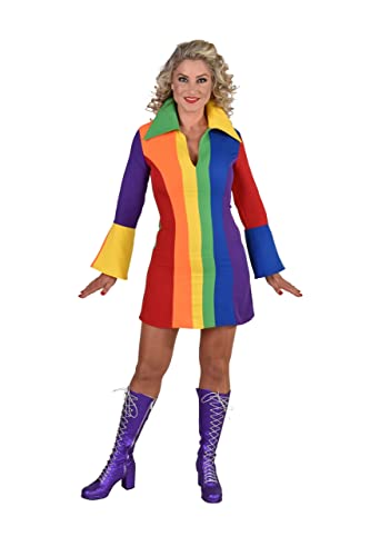 Vrolijk Regenboog Jaren 70 Stijl Vrouw Kostuum von Magic by Freddy