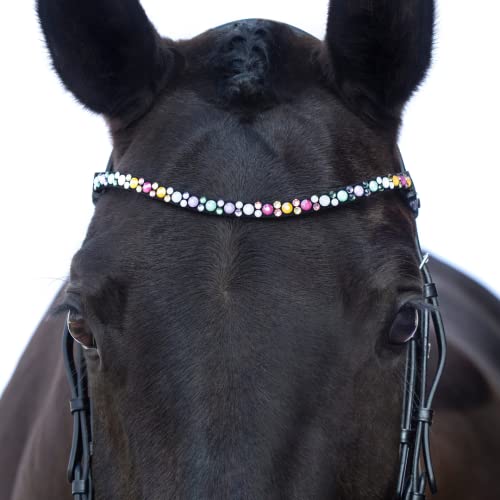 MagicTack Pferde Stirnriemen Warmblut Bling Geschwungen Pastel Kristalle von MagicTack