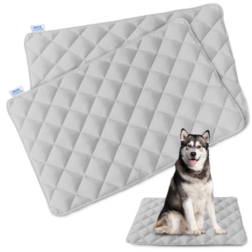 Hundebox-Pad, 2 Stück, 91,4 x 58,4 cm, weiche Hundebox-Matte mit rutschfester Unterseite, maschinenwaschbar, Hundehütten-Pad, Kisten-Pads für Hundekäfige, Hundebett für Kiste, passend für 91,4 cm von Magik & Kover