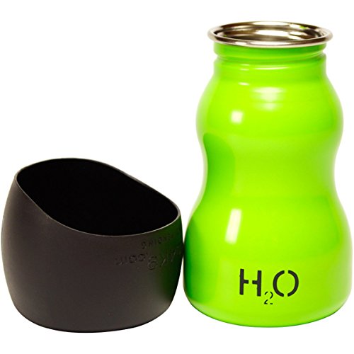 H2O4K9 GRN95-1 Edelstahl Trinkflasche für Hunde, grün, 280 ml von Magnet & Steel