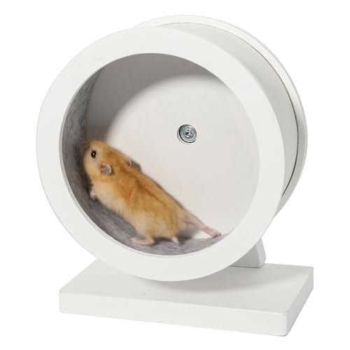 19,1 cm graues Hamsterrad aus Holz, leises Training, Laufrad, für Zwerg, Rennmäuse, Meerschweinchen, Igel, Chinchilla von Magoleo