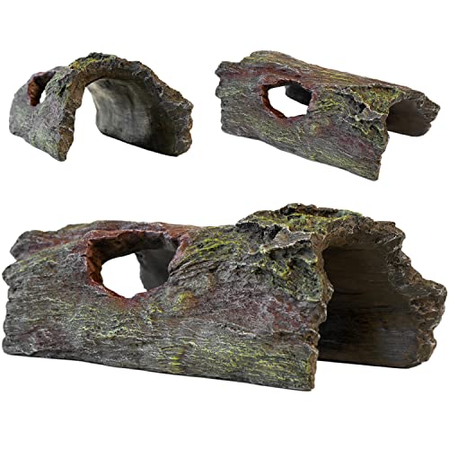 MAGTARA Holzversteck Regenwald Serie - Reptilienholzversteck, Sonnenfelsen, Terrarium & Aquarium Dekor, Deko Harz für Eidechsen, Fische, Schlangen, Amphibien, Kleintiere von Magtara