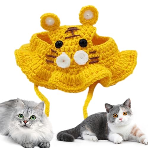 Maidong Kostümhut für Katzen - Katzen-Outfits in Tigerkopfform - Katzenkostü für Halloween, Katzenkleidung nur für Katzen, süßes Katzenkostü, für Kostü Partys von Maidong