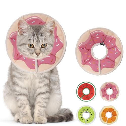 Maiiu Weiches, verstellbares Katzenkegelhalsband, bequemes Katzenhalsband, geeignet für verschiedene Arten von Katzen, elisabethanisches Nackenschutzhalsband für Katzen nach Operationen (Rosa, klein) von Maiiu