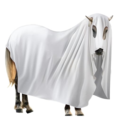 Maiteenly Geister-Halloween-Pferd-Kostüm, zerrissenes Kleid, Cosplay-Versorgung für Urlaub, Pferde-Kostüm, Zubehör, Süßes oder Saures von Maiteenly