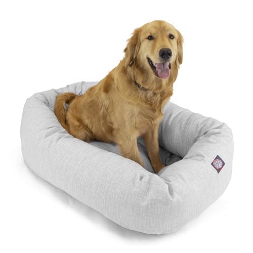 Majestic Pet 61 cm Bagel Beruhigendes Hundebett waschbar – gemütliches, weiches rundes Hundebett mit Wirbelsäulenunterstützung für Hunde zum Ausruhen des Kopfes – flauschiges Donut-Hundebett 61 x 48 x von Majestic