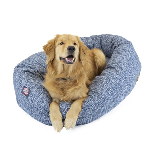 Majestic Pet Bagel Beruhigendes Hundebett, waschbar, gemütlich, weich, rund, mit Wirbelsäulenstütze, für Hunde, um ihren Kopf auszuruhen, flauschiges Donut-Hundebett 101,6 x 73,6 x 22,9 cm – rundes von Majestic