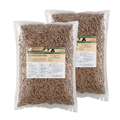 Makana Biotin 2000 pro für stabile Hufe, pelletiert, 2er Pack (2 x 1.5 kg) von Makana