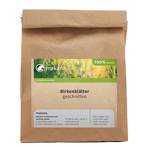 Makana Birkenblätter für Tiere, geschnitten, 500 g Tüte von Makana