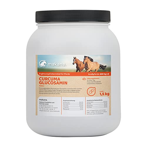 Makana Curcuma Glucosamin Pellets für Pferde, 1,5 kg Dose von Makana