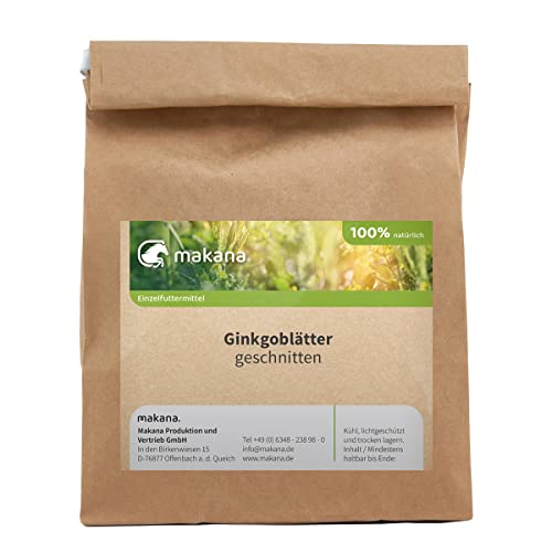 Makana Ginkgoblätter für Tiere, geschnitten, 500 g Tüte von Makana